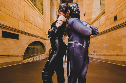 Grand Central Portrait Comic Con Catwoman and Black Panther